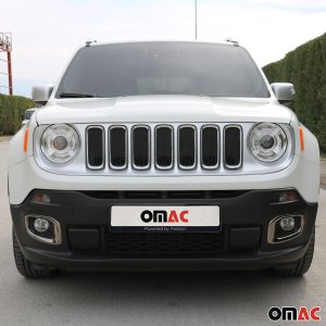Jeep Renegade Fog Light Frame Cover - Omac - S. Steel - Gloss Dark - 2015-2018